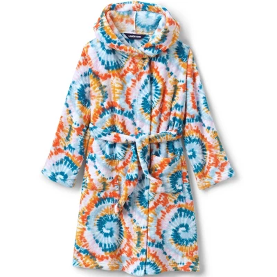 Lands' End Kids Hooded Fleece Solid Robe 6 Lands' End Kids Hooded Fleece Solid Robe - Image 6
