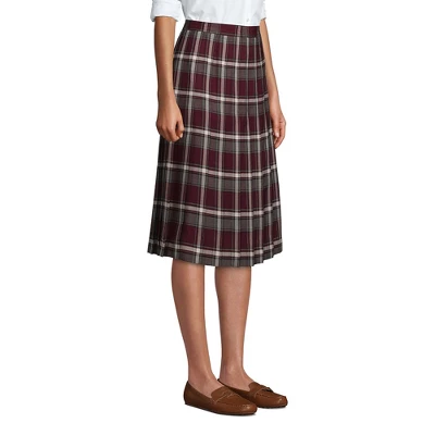 Lands' End Lands' End School Uniform Women's Plaid Pleated Skirt Below The Knee 2 Lands' End Lands' End School Uniform Women's Plaid Pleated Skirt Below The Knee - Image 2