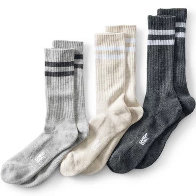 Lands' End Men's Performance Crew Sock 3-Pack 3 Lands' End Men's Performance Crew Sock 3-Pack - Image 3