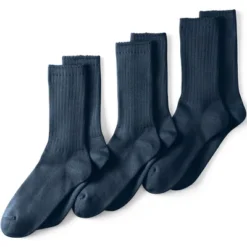 Lands' End Men's Crew Socks 3 Pack