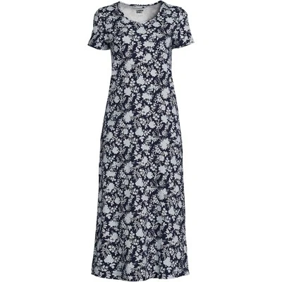 Lands' End Women's Cotton Short Sleeve Midcalf Nightgown 6 Lands' End Women's Cotton Short Sleeve Midcalf Nightgown - Image 6