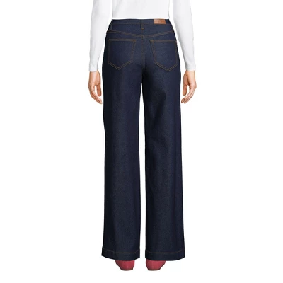 Lands' End Women's Recover High Rise Wide Leg Blue Jeans 1 Lands' End Women's Recover High Rise Wide Leg Blue Jeans