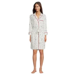 Lands' End Women's Plus Size 3/4 Sleeve Flannel Sleepshirt Nightgown -Lands' End Store GUEST 0332826c 5ae9 439f a49e 6303ff0aa927
