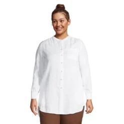 Lands' End Women's Linen A-Line Long Sleeve Tunic Top -Lands' End Store GUEST 03b4628c 1d48 417e 9916 9e0ab7256d0a