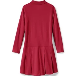 Lands' End School Uniform Girls Long Sleeve Mesh Polo Dress