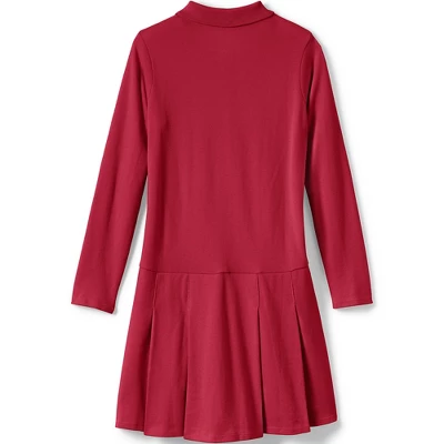 Lands' End School Uniform Girls Long Sleeve Mesh Polo Dress 1 Lands' End School Uniform Girls Long Sleeve Mesh Polo Dress