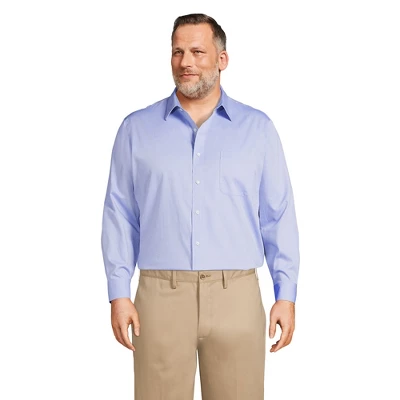 Lands' End Men's Solid No Iron Supima Pinpoint Straight Collar Dress Shirt 4 Lands' End Men's Solid No Iron Supima Pinpoint Straight Collar Dress Shirt - Image 4