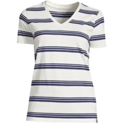 Lands' End Women's Relaxed Supima Cotton Short Sleeve V-Neck T-Shirt -Lands' End Store GUEST 064647c4 493e 4e07 8918 2223a986d886