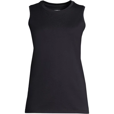 Lands' End Women's Supima Cotton Crew Neck Tank Top 2 Lands' End Women's Supima Cotton Crew Neck Tank Top - Image 2
