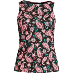 Lands' End Women's Long Chlorine Resistant High Neck UPF 50 Sun Protection Modest Tankini Swimsuit Top -Lands' End Store GUEST 07a9399f 9d32 4728 9f03 dfc7be89331a