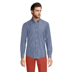 Lands' End Men's Long Sleeve Traditional Fit Chambray Shirt -Lands' End Store GUEST 08a1ca25 e804 4119 bcd2 792a16643d80