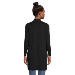 Lands' End Women's Fine Gauge Cotton Long Open Cardigan Sweater