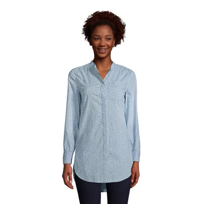 Lands' End Women's Cotton A-Line Long Sleeve Tunic Top 7 Lands' End Women's Cotton A-Line Long Sleeve Tunic Top - Image 7