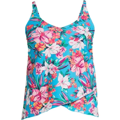Lands' End Women's Chlorine Resistant V-Neck Tulip Hem Tankini Swimsuit Top With Adjustable Straps 7 Lands' End Women's Chlorine Resistant V-Neck Tulip Hem Tankini Swimsuit Top With Adjustable Straps - Image 7