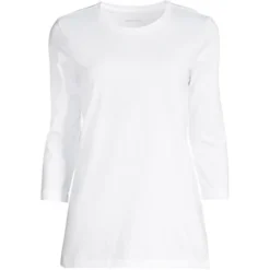 Lands' End Women's 3/4 Sleeve Supima Cotton Crewneck Tunic -Lands' End Store GUEST 0d501263 89f3 44a8 8255 481a4d53a7b7