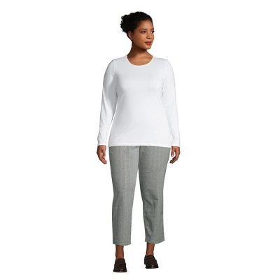 Lands' End Women's Lightweight Fitted Long Sleeve Crewneck T-Shirt 1 Lands' End Women's Lightweight Fitted Long Sleeve Crewneck T-Shirt