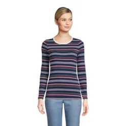 Lands' End Women's Cotton Rib Long Sleeve Crewneck T-Shirt -Lands' End Store GUEST 0e813adc 4ecd 444a 90fe 2ebeafaed58c