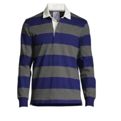 Lands' End Men's Long Sleeve Solid Rugby