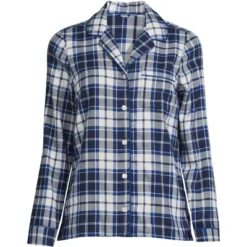 Lands' End Women's Tall Long Sleeve Print Flannel Pajama Top -Lands' End Store GUEST 11d3adaf 4341 493c b276 5c7d30507451