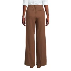 Lands' End Women's High Rise Crisp Poplin Chino Wide Leg Pants