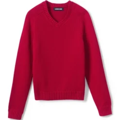 Lands' End School Uniform Kids Cotton Modal V-neck Sweater -Lands' End Store GUEST 1405ee78 ed9f 433b 9514 39bc042fc8fc