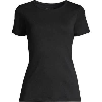Lands' End Women's Cotton Rib Short Sleeve Crewneck T-shirt 3 Lands' End Women's Cotton Rib Short Sleeve Crewneck T-shirt - Image 3