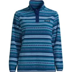 Lands' End Women's Heritage Fleece Snap Neck Pullover -Lands' End Store GUEST 15a2a75d 4f5e 4610 a6bc 80695b030528