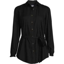 Lands' End Women's Rayon Tie Waist Shirt 6 Lands' End Women's Rayon Tie Waist Shirt -Lands' End Store GUEST 15bfe945 7040 4ea3 9be1 99f9ec7a5186