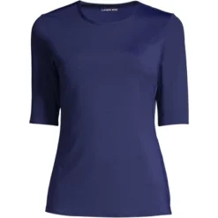 Lands' End Women's Crew Neck Elbow Sleeve Rash Guard UPF 50 Sun Protection Modest Swim Tee -Lands' End Store GUEST 15cd9c97 b1fc 4c0b af84 4eb25fbe1924