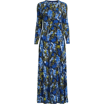 Lands' End Women's Silky Knit Ruched Maxi Dress 2 Lands' End Women's Silky Knit Ruched Maxi Dress - Image 2