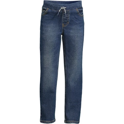 Lands' End Boys Slim Iron Knee Stretch Pull On Denim Jeans 3 Lands' End Boys Slim Iron Knee Stretch Pull On Denim Jeans - Image 3