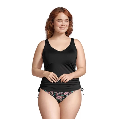 Lands' End Women's Plus Size DD-Cup Chlorine Resistant Adjustable V-neck Underwire Tankini Top Swimsuit 2 Lands' End Women's Plus Size DD-Cup Chlorine Resistant Adjustable V-neck Underwire Tankini Top Swimsuit - Image 2