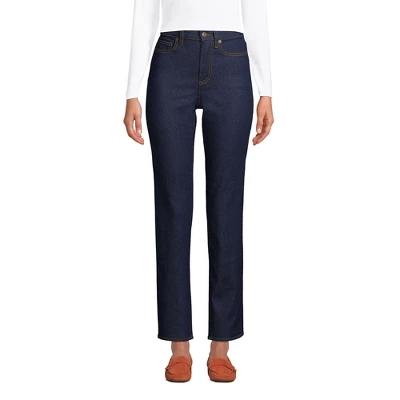 Lands' End Women's Recover High Rise Straight Leg Ankle Blue Jeans 3 Lands' End Women's Recover High Rise Straight Leg Ankle Blue Jeans - Image 3