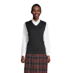 Lands' End School Uniform Women's Cotton Modal Fine Gauge Sweater Vest