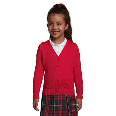 Lands' End School Uniform Girls Cotton Modal Button Front Cardigan Sweater 2 Lands' End School Uniform Girls Cotton Modal Button Front Cardigan Sweater - Image 2