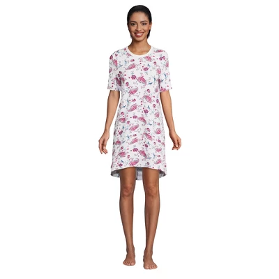 Lands' End Women's Short Sleeve Above The Knee Knit T-Shirt Nightgown 5 Lands' End Women's Short Sleeve Above The Knee Knit T-Shirt Nightgown - Image 5