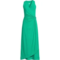 Lands' End Women's Light Weight Cotton Modal Sleeveless Surplice Maxi Dress 10 Lands' End Women's Light Weight Cotton Modal Sleeveless Surplice Maxi Dress -Lands' End Store GUEST 195002e3 eabb 4837 87f8 1002f541120f