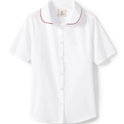 Lands' End School Uniform Girls Piped Peter Pan Collar Broadcloth Shirt 4 Lands' End School Uniform Girls Piped Peter Pan Collar Broadcloth Shirt - Image 4