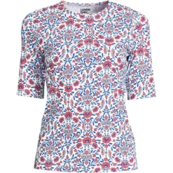 Lands' End Women's Crew Neck Elbow Sleeve Rash Guard UPF 50 Sun Protection Modest Swim Tee -Lands' End Store GUEST 1a643867 0a01 4531 9f0c 8e6ad6e73fc6