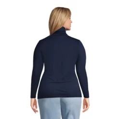 Lands' End Women's Lightweight Fitted Long Sleeve Turtleneck