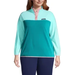 Lands' End Women's Heritage Fleece Snap Neck Pullover -Lands' End Store GUEST 1c104a5c 6e42 4ad6 bf9b 76205352c77e