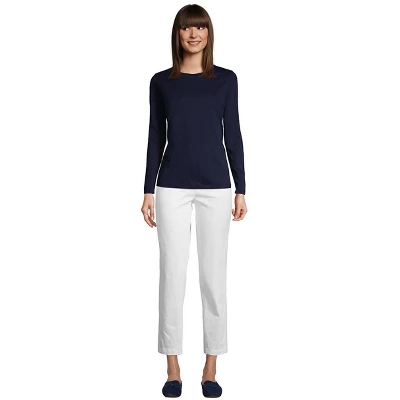 Lands' End Women's Tall Relaxed Supima Cotton Long Sleeve Crewneck T-Shirt 3 Lands' End Women's Tall Relaxed Supima Cotton Long Sleeve Crewneck T-Shirt - Image 3