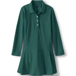 Lands' End School Uniform Girls Long Sleeve Mesh Pleated Polo Dress -Lands' End Store GUEST 1c8e8f29 d0c1 4f2a 841c 6c49fb947109