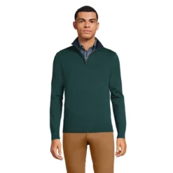Lands' End Men's Fine Gauge Supima Cotton Quarter Zip Sweater -Lands' End Store GUEST 1eeaddbe 0dd4 451e 8457 3152c228c9e4