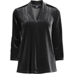 Lands' End Women's 3/4 Sleeve Velvet Top -Lands' End Store GUEST 235e9e5f 0e11 4744 96f3 80e32cf000dc