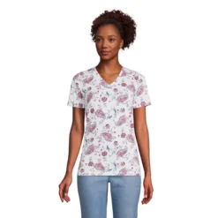 Lands' End Women's Tall Relaxed Supima Cotton Short Sleeve V-Neck T-Shirt -Lands' End Store GUEST 23649160 91a8 438e b694 a1d8f1069f9d 1