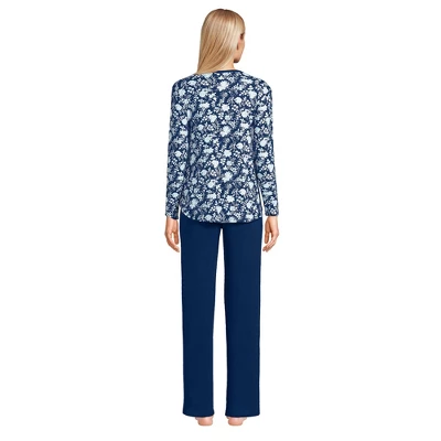 Lands' End Women's Cozy 2 Piece Pajama Set - Long Sleeve Top And Pants 1 Lands' End Women's Cozy 2 Piece Pajama Set - Long Sleeve Top And Pants