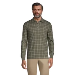 Lands' End Men's Long Sleeve Jacquard Super Soft Supima Polo Shirt -Lands' End Store GUEST 24d7c923 d5b8 4d09 a175 4ce416fd65b2