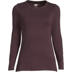 Lands' End Women's Cotton Rib Long Sleeve Crewneck T-Shirt -Lands' End Store GUEST 25046bf9 a70c 4fec 8ce6 efcfd58d3113