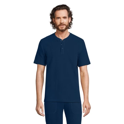 Lands' End Men's Waffle Short Sleeve Pajama Henley 7 Lands' End Men's Waffle Short Sleeve Pajama Henley - Image 7
